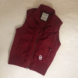 🌹Boomer! Sooner! Crimson Ruffle Front OU Vest